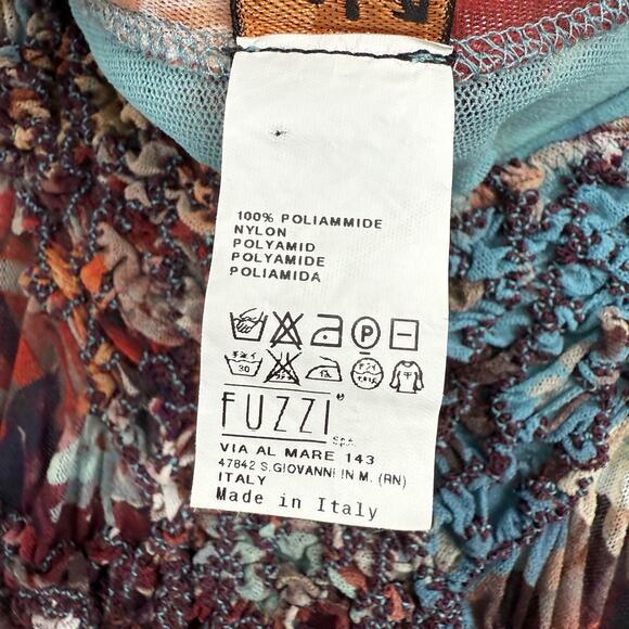 John Paul Gaultier Soleil Maxi Dress M Floral Birds Mesh Sleeveless Smocked Y2K - Picture 15 of 16